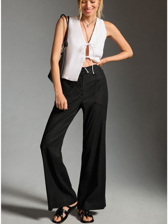 Maeve Pants - Maeve Naomi Linen Wide Leg Flare Pants